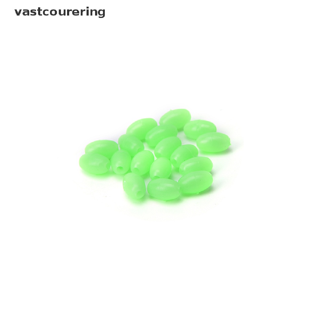 Set 100 Hạt Phát Quang Hình Oval Mềm Mại Kích Thước 5mm / 8mm / 10mm Dùng Trong Câu Cá