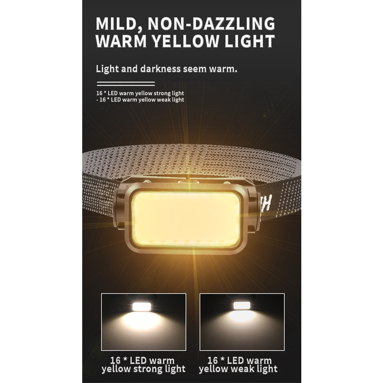 Đèn Pha Led Cảm Biến Đèn Pha Cob Đèn Pin Sạc Usb Đèn Cắm Trại Chống Nước Đèn Đi Bộ Đường Dài Okase