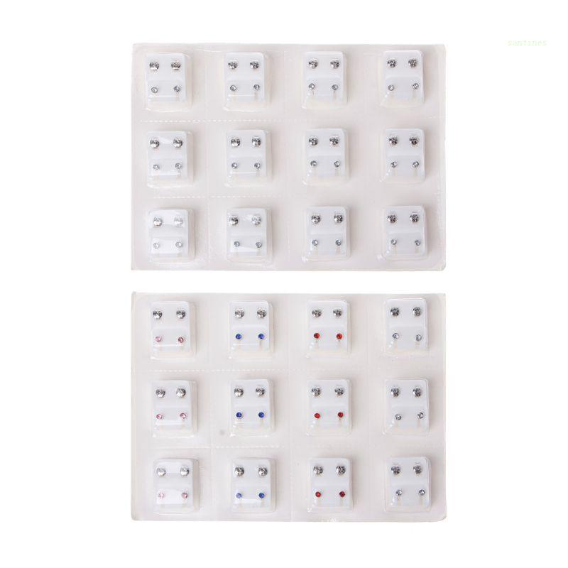 Set 12 Khuyên Tai Pha Lê Không Đau Bất Ngờ Dùng Một Lần Cho Nam Và Nữ