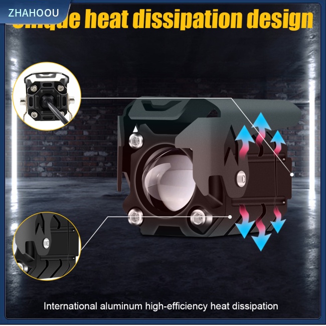 ☃Phụ Kiện Trang Trí Nhà Cửa Kiểu Dáng Dễ Thương Xinh Xắn☃ Set 2 Đèn Pha Led 6000lm 6000k / 3000k Hai Màu Chuyên Dụng Cho Xe Mô Tô