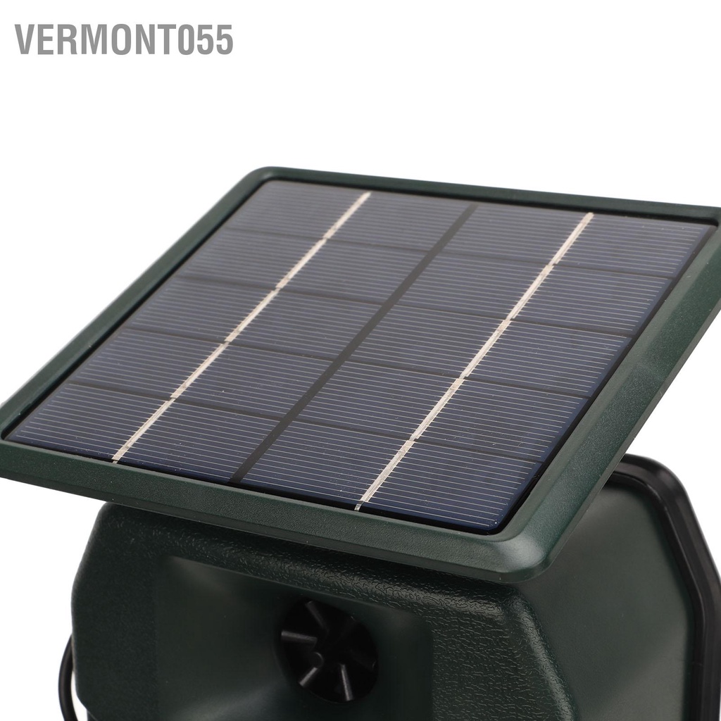 Vermont055 Thiết bị xua đuổi động vật siêu âm năng lượng mặt trời Đèn LED nhấp nháy IP55 ngăn chặn chống nước cho sân vườn trang trại cây ăn trái