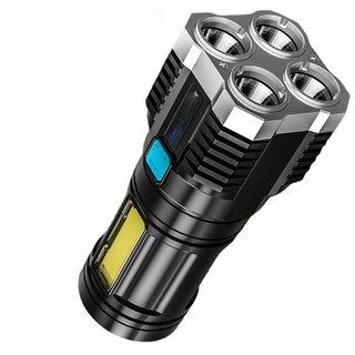 Quad-Core Bright LED Flashlight Strong Light Rechargeable Super Bright