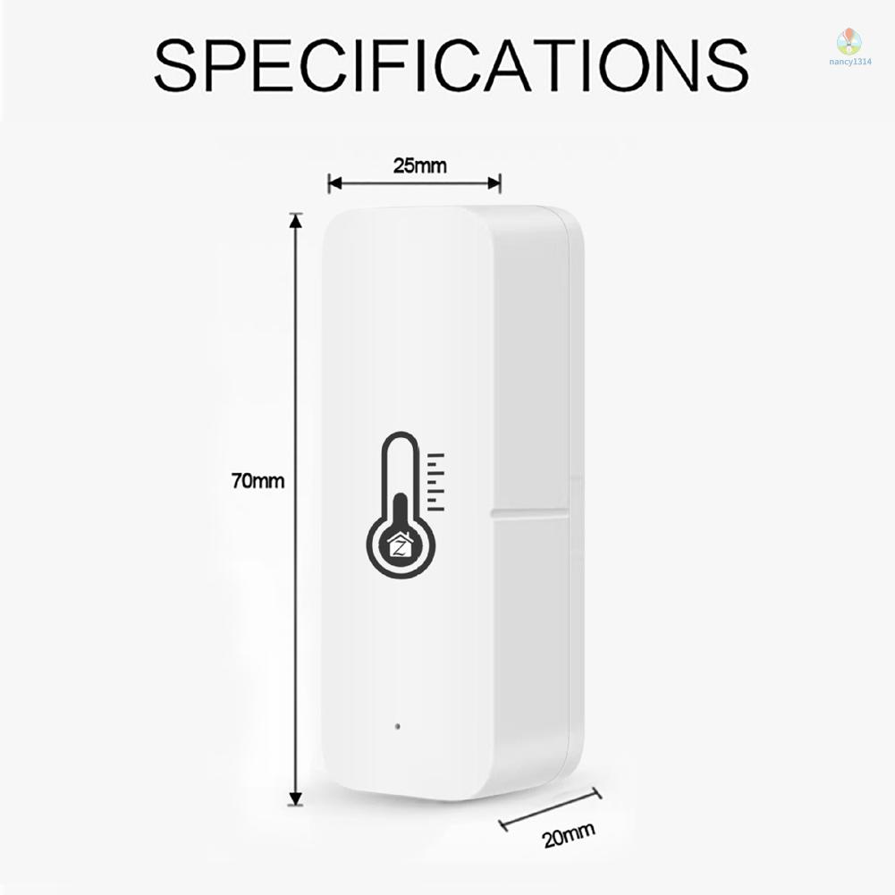 Cảm Biến Nhiệt Độ Và Độ Ẩm Trong Nhà Tuya ZigBee Tương Thích Với Alexa Google Home Need to be Used Với Gate- way
