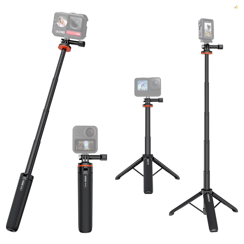 Giá Đỡ Ba Chân Bằng Hợp Kim Nhôm VRIG TP-08 51cm / 20.1in Max Phụ Kiện Thay Thế Chiều Cao Cho Máy Quay Video 11 / 10 / 9 Vlog Live Streaming Selfie
