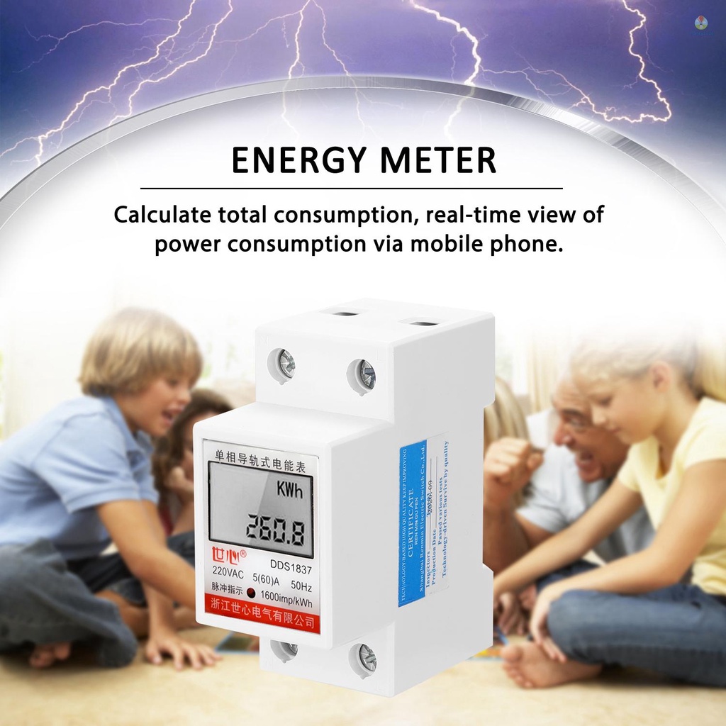 Đồng Hồ Đo Điện Một Pha Có Màn Hình LCD DDS-LDG 220 V 50Hz