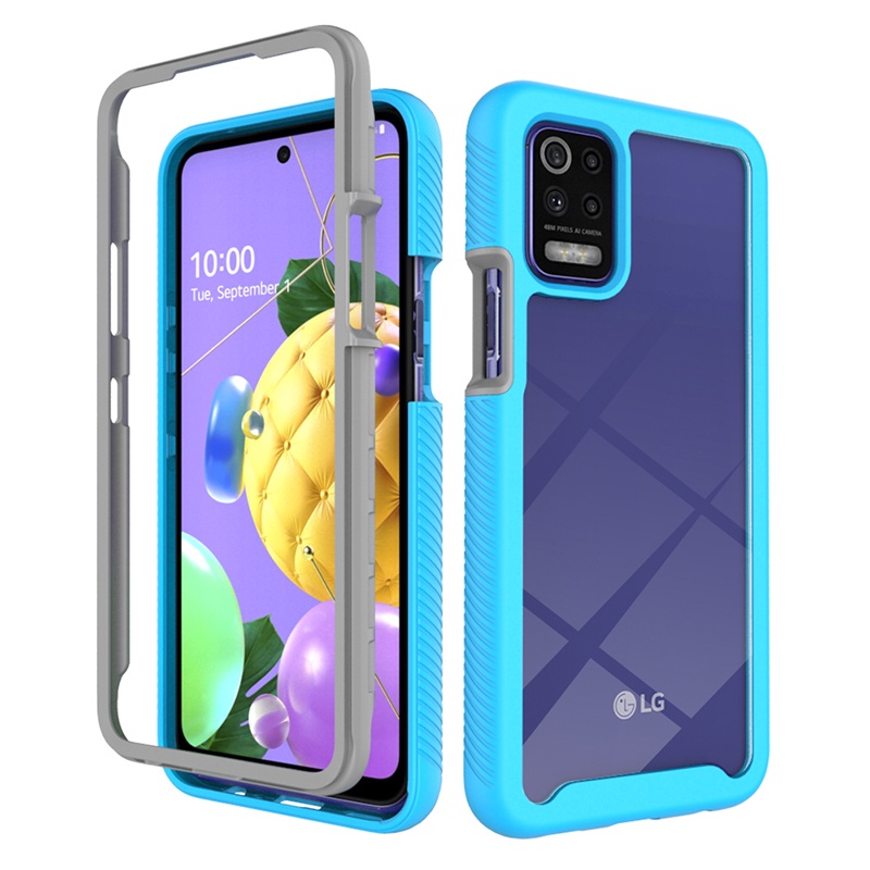 2 In 1 // Tow In One Transparent Clear Thickened Shockproof Case LG Velvet G8X V50s ThinQ K52 K51 Q51 V60 G8 ThinQ Stylo6 K71 Fall Prevention Case Back Cover