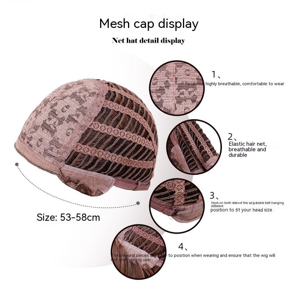 Bộ Tóc Giả Ngắn Xoăn Màu Hồng Dễ Thương Phong Cách Harajuku Hàn Quốc