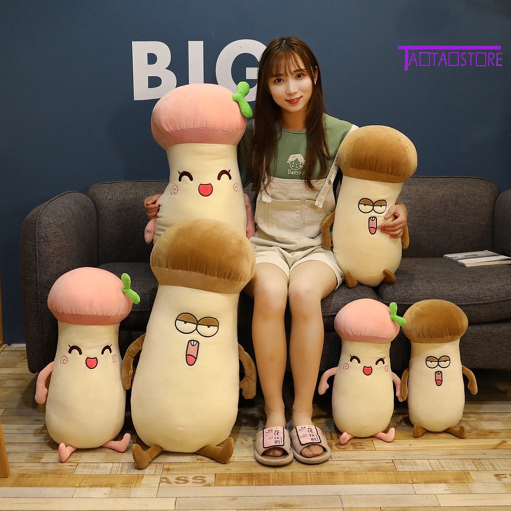 Đồ Chơi Thú Nhồi Bông Bằng Cotton PP Mềm Mại Hình Cây Nấm Thêu Mắt Dễ Thương Nhanh Khô Trang Trí Ký Túc Xá