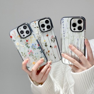 Vỏ Đôi Màu Cho iPhone 16 Pro max 15 Promax 14 Plus 13 mini 12 11 XS XR XSMAX 7G 7 Plus SE2020 Hoa Oải Hương Vine TPU Mềm Chống Sốc Bảo Vệ Toàn Diện Vỏ Điện Thoại Di Động