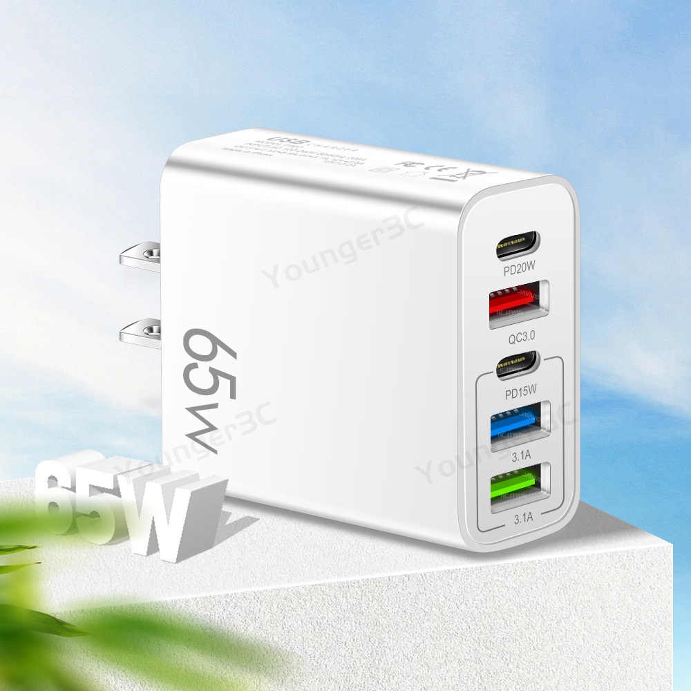 Củ Sạc Điện Thoại Di Động 3.1A 65W 2PD + 3 Cổng Usb Cho ios Micro Type