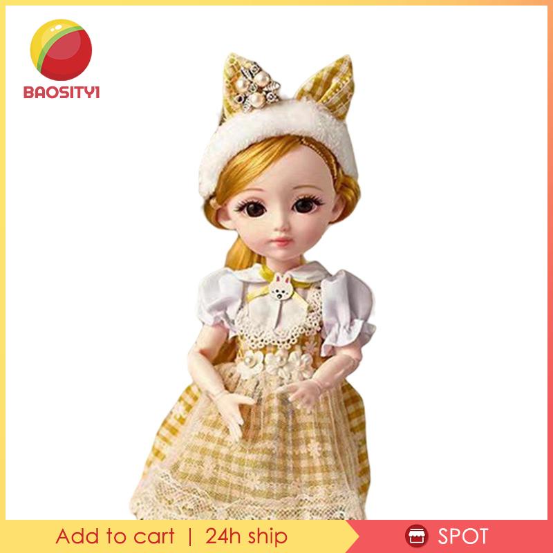 [Baosity1] Búp Bê BJD Bé Gái Mặc Đầm Thời Trang Có Thể Di Chuyển 23 Khớp