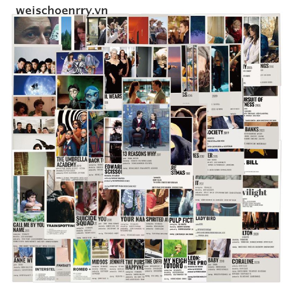 Bộ 64 Miếng Dán Trang Trí Hành Lý / Guitar Bằng PVC In Họa Tiết Graffiti Độc Đáo