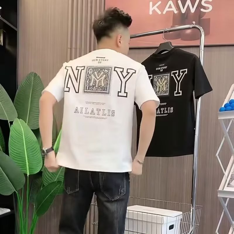 Áo Thun Cotton Tay Ngắn Cổ Tròn In Họa Tiết Hoạt Hình Thời Trang Mùa Hè Cho Nam