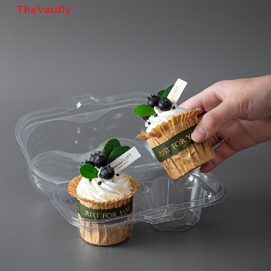 Set 10 Hộp Nhựa Trong Suốt Đựng Bánh Cupcake Dùng Một Lần
