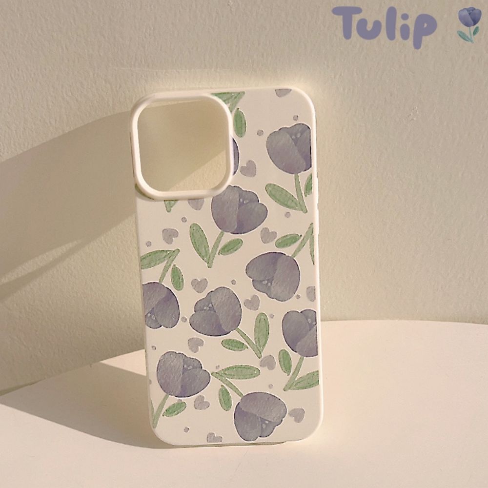 Ốp Điện Thoại TPU Mềm Chống Bụi Chống Rơi Họa Tiết Hoa Tulip Cho IPhone 14 13 12 11 Pro Max X XR 8 7 Plus SE