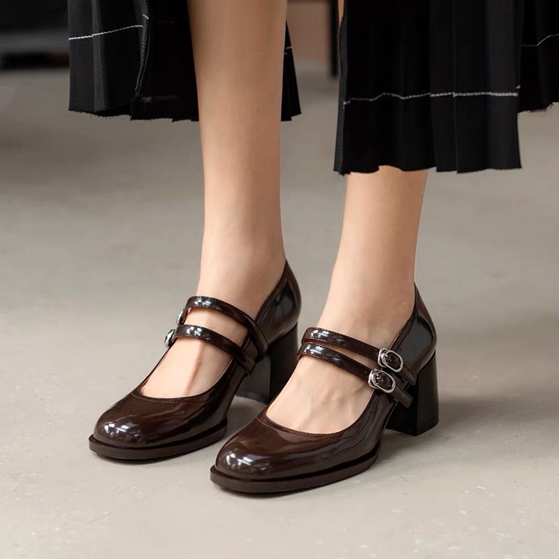 Size Station - Giày da hai quai ngang Mary Jane 6.5cm 650020
