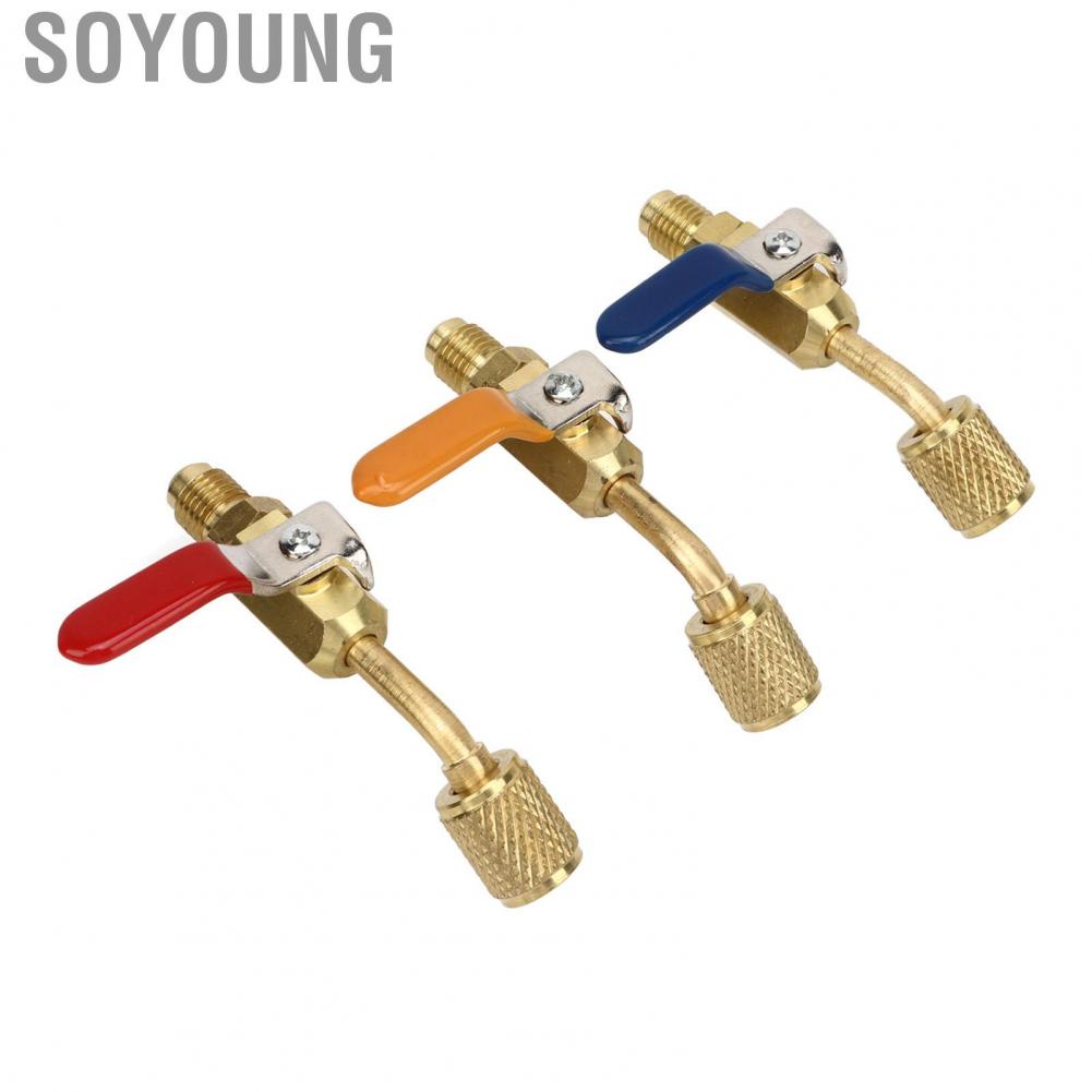Soyoung Refrigerant Ball Valve  Air Conditioning Refrigerant Ball Valve 6PCS Easy Connection  for R410A R134A Refrigeration Charging Hoses