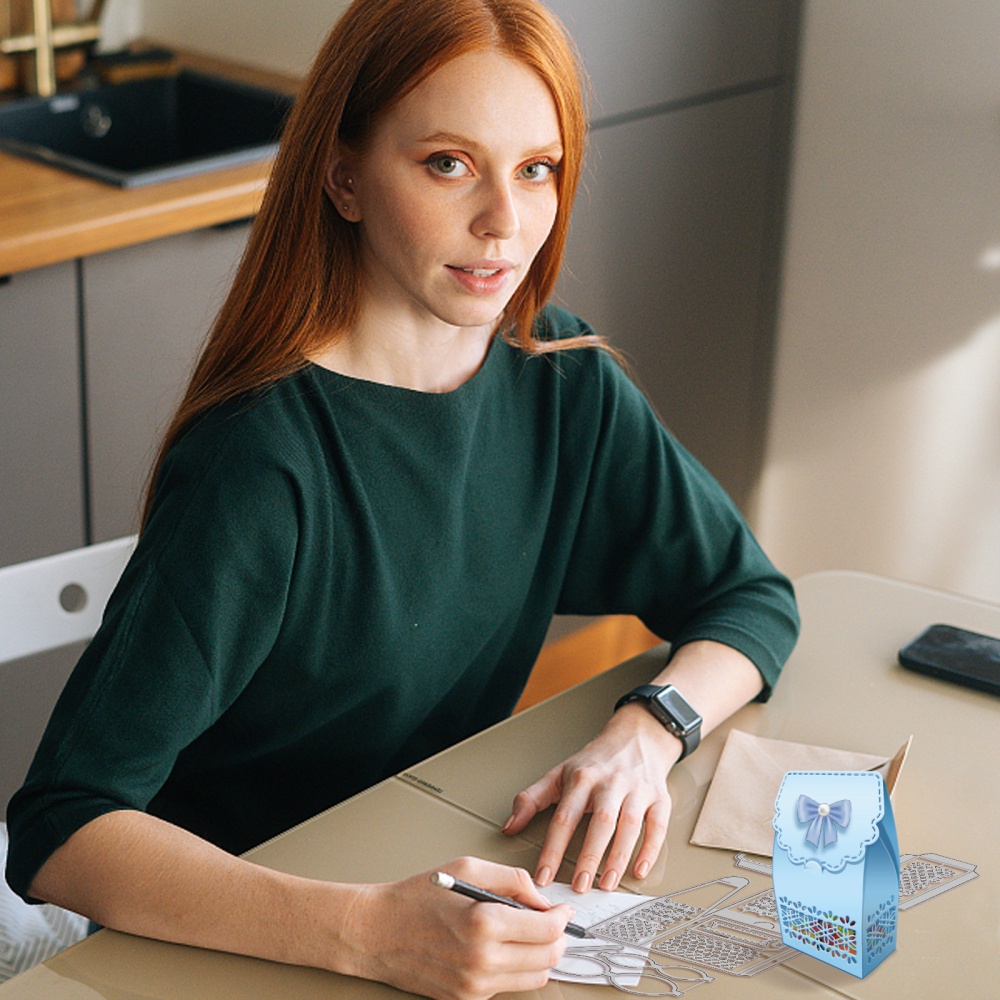 Set 1 / 4 Khuôn Cắt Giấy Bằng Thép Carbon 4 Kiểu Trang Trí Album Ảnh DIY