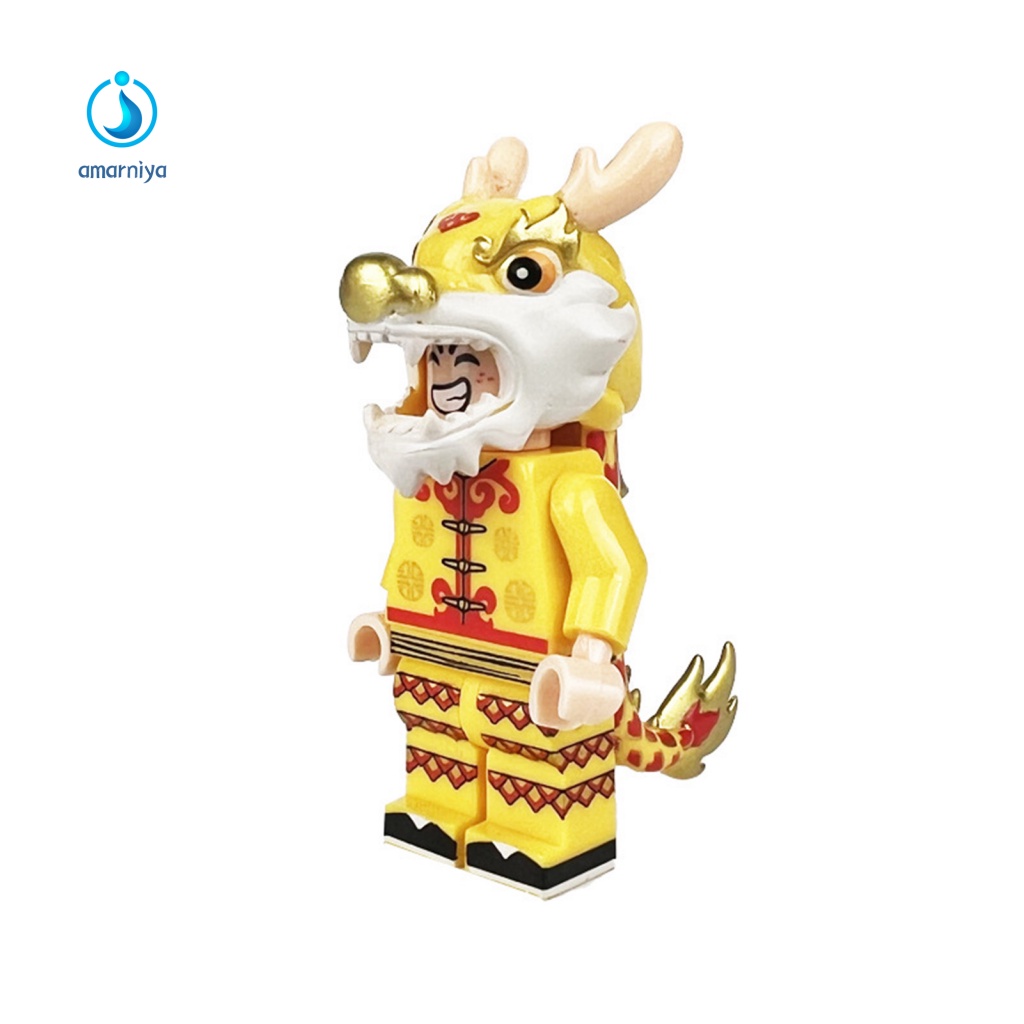 Mô Hình Đồ Chơi Lắp Ráp Nhân Vật Người Rồng Mini Trong Phim Năm Mới Dùng Làm Quà Tặng
