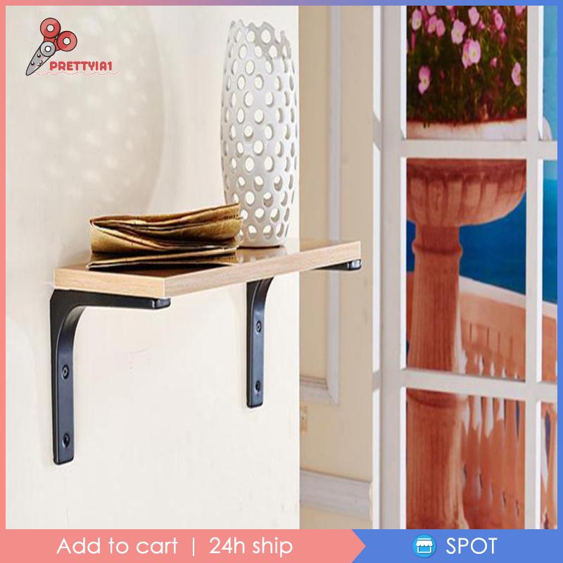 [Prettyia1] Bộ 2 Chân Đỡ Gắn Góc Tường Chịu Được Sức Nặng 10x15cm