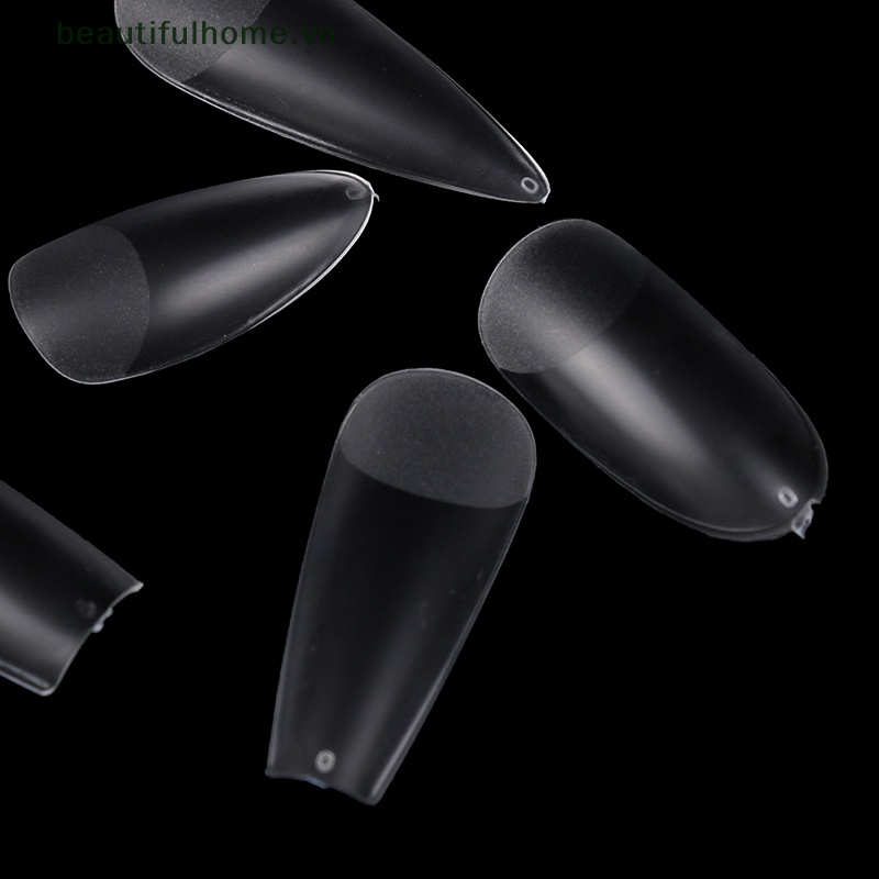 Hộp 500 Móng Tay Giả Múa Ba Lê Trong Suốt Che Phủ Toàn Diện