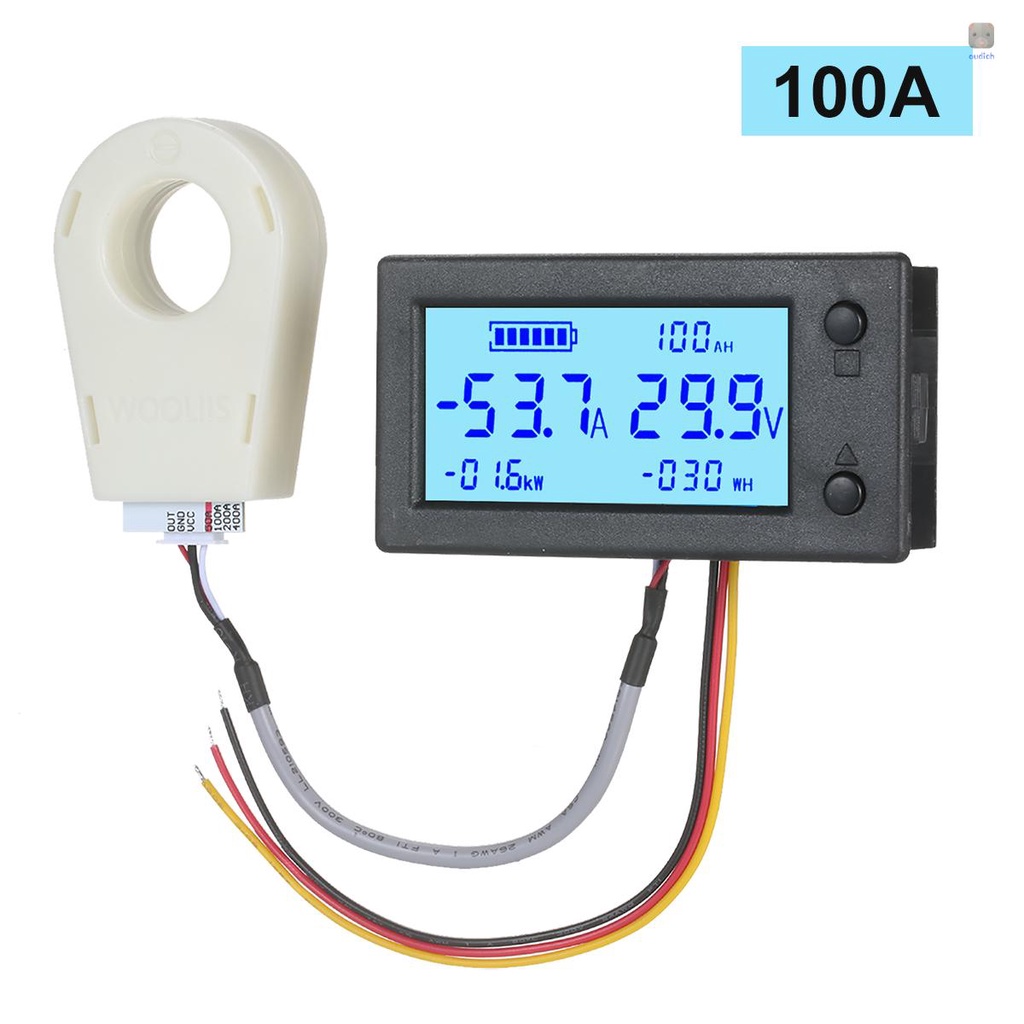 Đồng Hồ Đo Công Suất Năng Lượng Mặt Trời Màn Hình LCD DC 5V ~ 90V 5 Trong 1