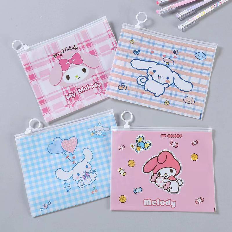 SANRIO Túi Đựng Bút Bằng PVC Trong Suốt Chống Nước Hình Cinnamoroll Dễ Thương