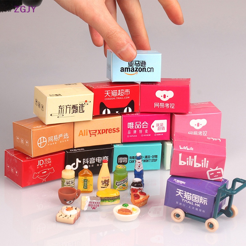 1 Hộp Giao Hàng mini Trang Trí Nhà Búp Bê Mới