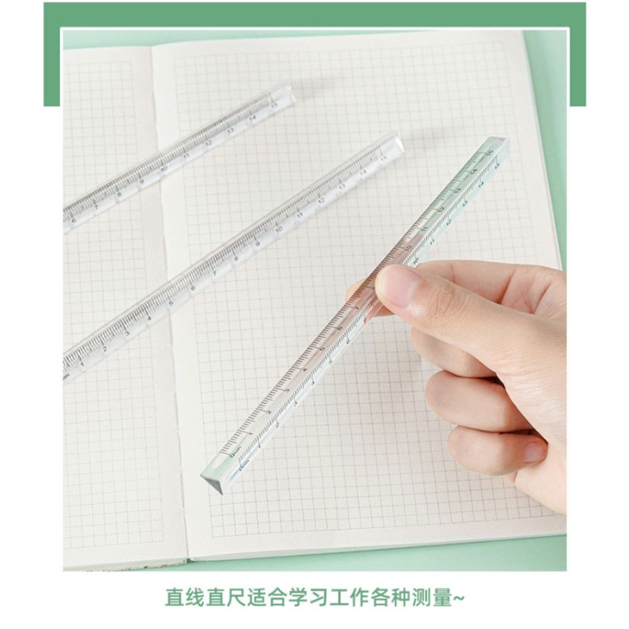 Thước Vẽ Hình Tam Giác Hai Mặt Pha Lê 15cm