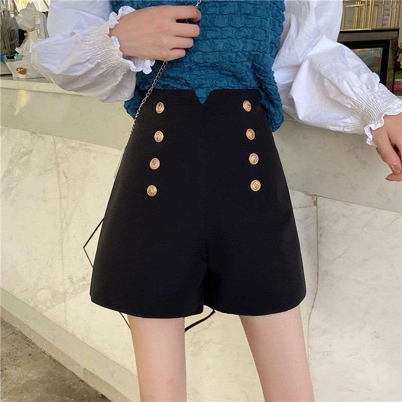 Quần Short Chữ A Lưng Cao Dáng Ôm Phong Cách Hàn Quốc Thời Trang Xuân Thu Cho Nữ