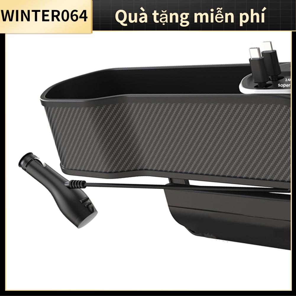 Winter064 Công cụ tổ chức chỗ ngồi sạc xe hơi sắp xếp đường may công suất lớn 3 trong 1 Chất liệu ABS bền có thể đeo được với USB