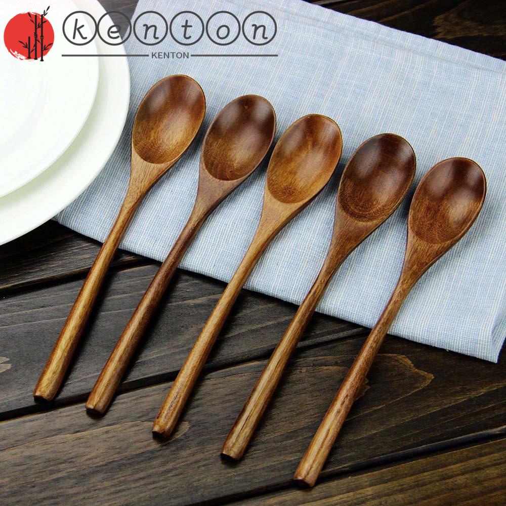 Set 1/ 5 muỗng gỗ tay cầm dài phong cách Nhật Bản dành cho nhà bếp