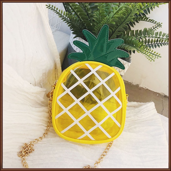 Túi Đeo Vai Mini Trong Suốt Hình Quả Dứa Phối Dây Xích Thời Trang Mùa Hè Cho Nữ