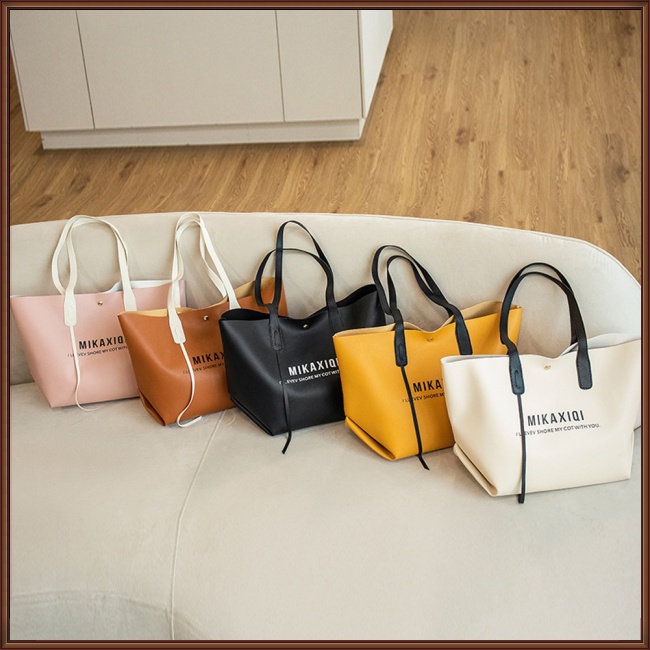 Túi Xách Da Pu Cỡ Lớn In Chữ Thời Trang Cho Nữ