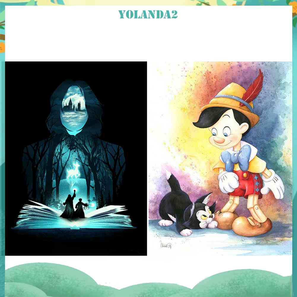 Bộ Tranh Đính Đá Họa Tiết Hoạt Hình Độc Đáo DIY Dùng Trang Trí Nhà Cửa