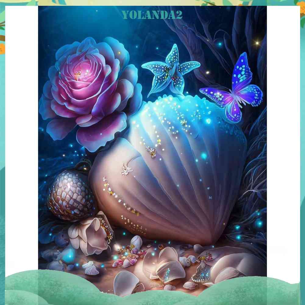 Bộ Tranh Đính Đá 5D Họa Tiết Vỏ Sò Độc Đáo DIY Dùng Trang Trí Nhà Cửa