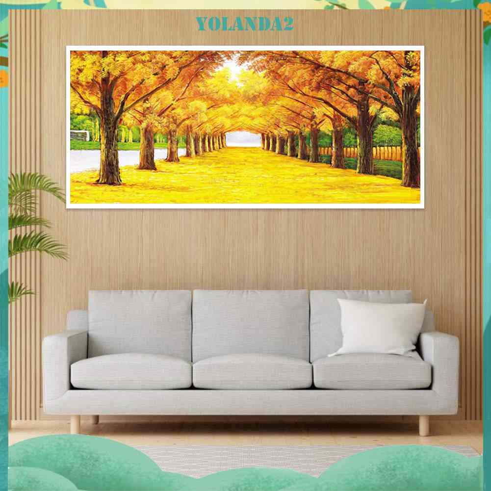 Bộ Tranh Đính Đá 5D Tự Làm Toàn Diện Họa Tiết Đường Lá Phong