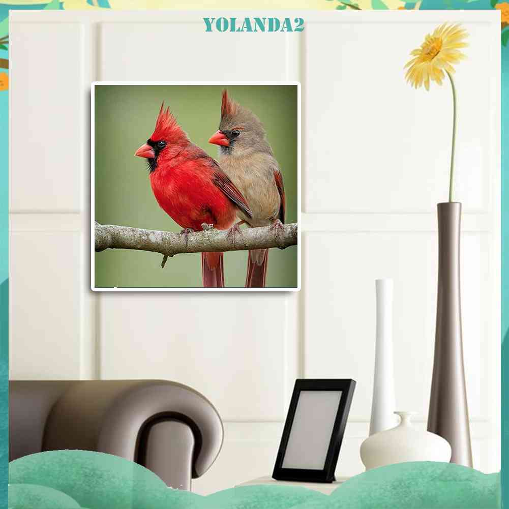 Tranh Đính Đá Kim Cương Toàn Bộ Họa Tiết Chim Và Cây Dùng Trang Trí DIY