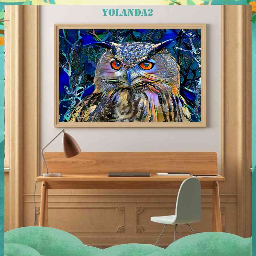 Bộ Tranh Đính Đá 5D Toàn Diện Họa Tiết Chim Cú Độc Đáo DIY Dùng Trang Trí Nhà Cửa