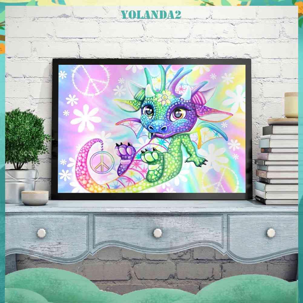 Bộ Tranh Đính Đá Tự Làm 45x35cm 24 Màu Hình Rồng Độc Đáo