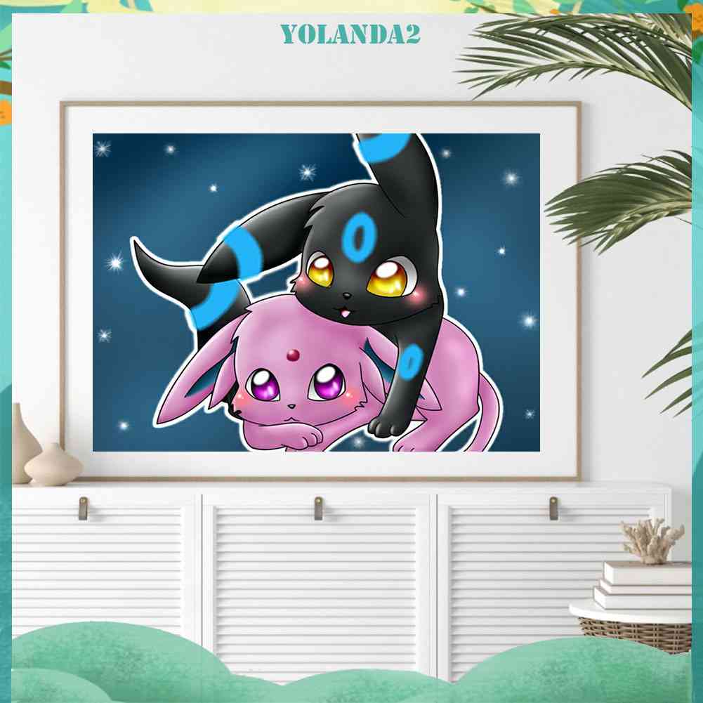 Tranh Đính Đá Kim Cương Toàn Bộ 5D DIY Hình Pokemon