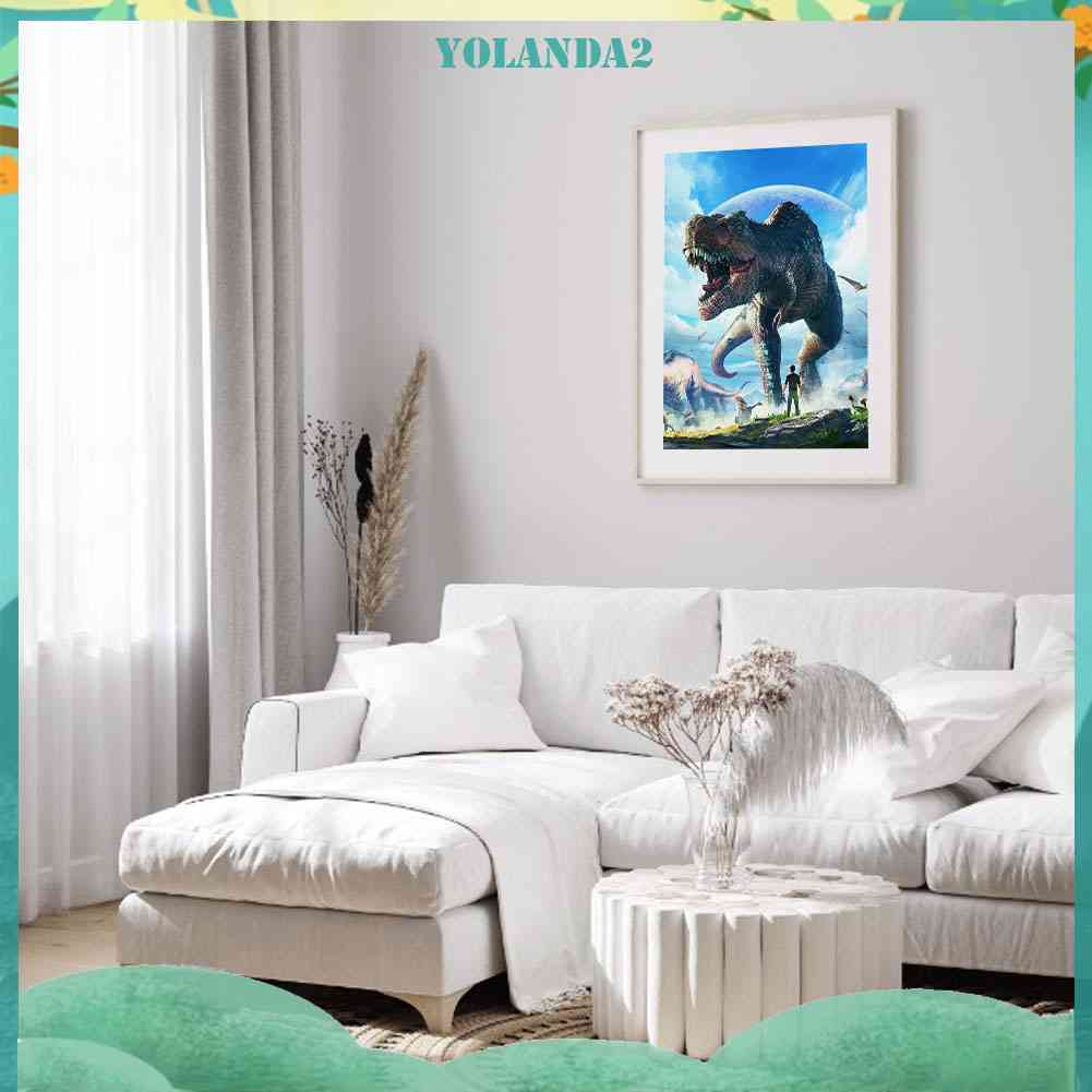 Tranh Đính Đá Kim Cương Toàn Bộ 5D DIY Hình Vẽ Khủng Long Lớn