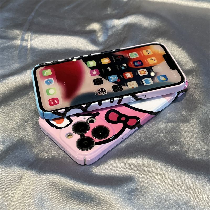 Ốp Điện Thoại Cứng Chống Sốc Họa Tiết Hello Kitty &amp; Trà Sữa Dễ Thương Cho iPhone1311 14pro 12 TL4M