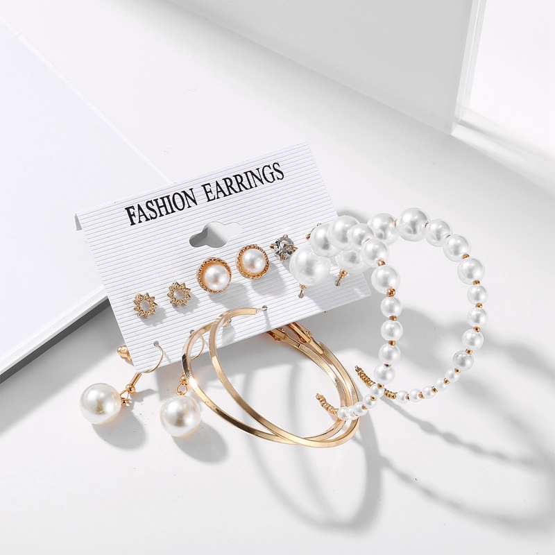 Set 6 Đôi Bông Tai Ngọc Trai Thời Trang Cho Nữ