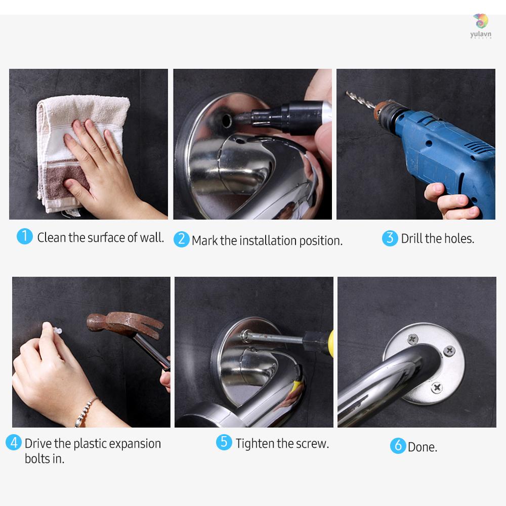 Tay Cầm Silicone Thép Không Gỉ 19.6 Inch Gắn Tường Chống Trượt An Toàn Cho Người Lớn Tuổi