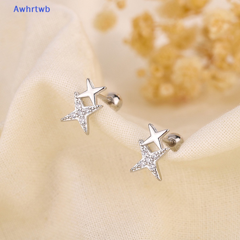 1 Đôi Bông Tai Hình Ngôi Sao Năm Cánh Đính Đá Zircon y2k Thời Trang Dành Cho Nữ Mới