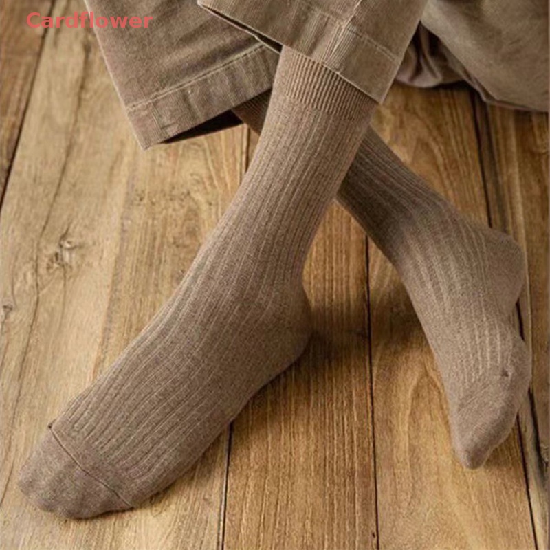 < Cardflower > Vớ Nam Màu Trơn Đơn Giản Vừa Vặn Bốn Mùa Mới