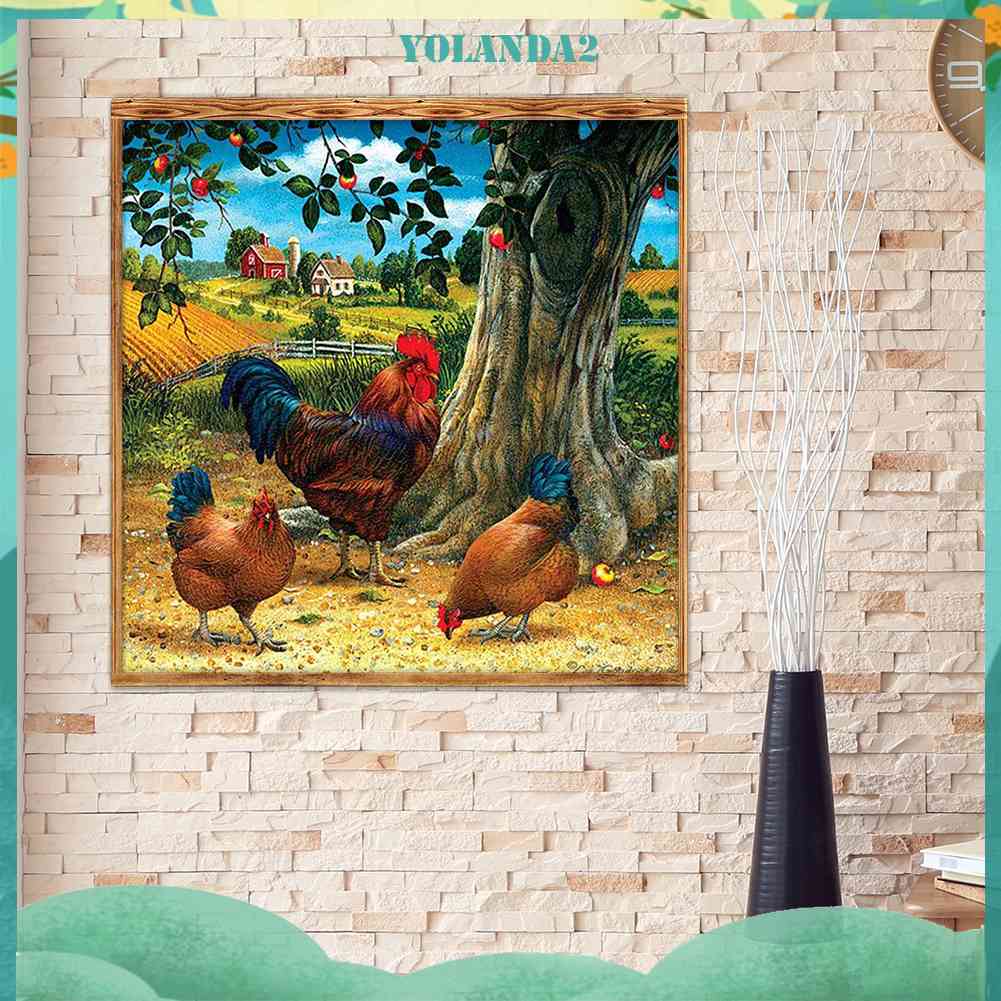 Tranh Đính Đá Kim Cương Toàn Bộ 5D DIY Hình Vẽ Làng Quê