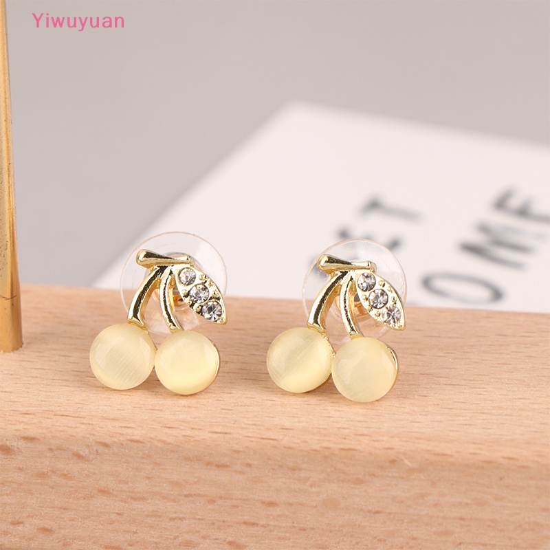 < Yiwuyuan > Bông Tai Hình Nơ Đen Đính Pha Lê Thời Trang Mới