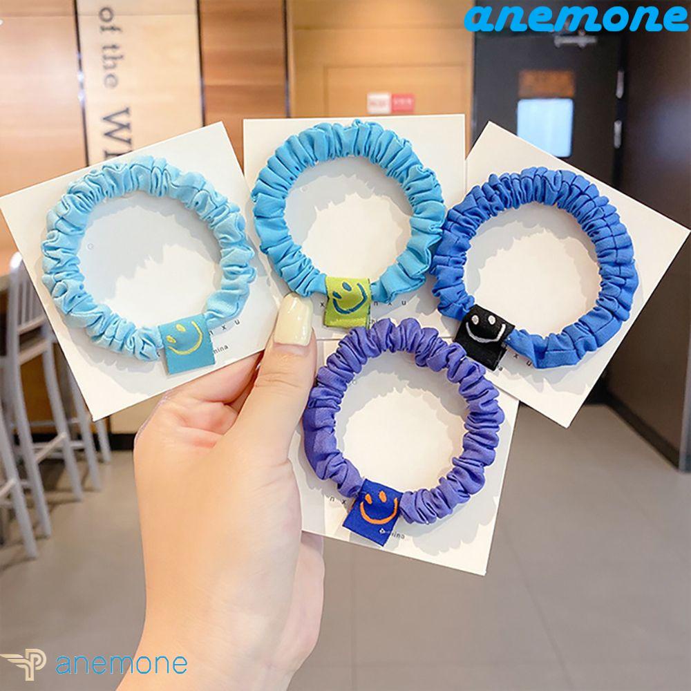 Dây Cột Tóc Vải Co Giãn Màu Kẹo Hình Mặt Cười Dễ Thương Phong Cách Hàn Quốc Cho Nữ